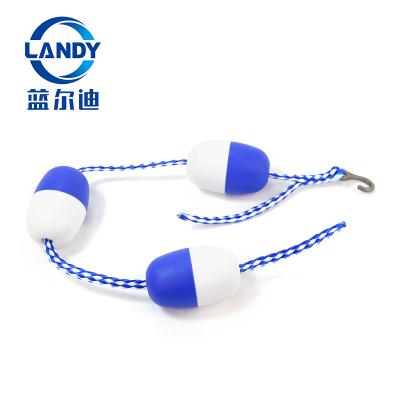 China Swimming Pool Safety Divider Rope and Plastic Float Lane Line with 2 Stainless Hooks for sale