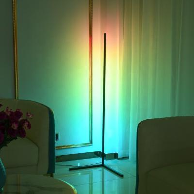 China Nordic Modern Led Stand Tripod RGB Remote Control Modern Standing Multicolor Luxury Luminous Smart Corner Floor Lamp for sale