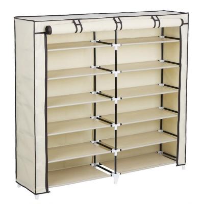 China Foldable Home Furniture 50 Pairs Large Shoe Storage Shoe Rack With Cover for sale