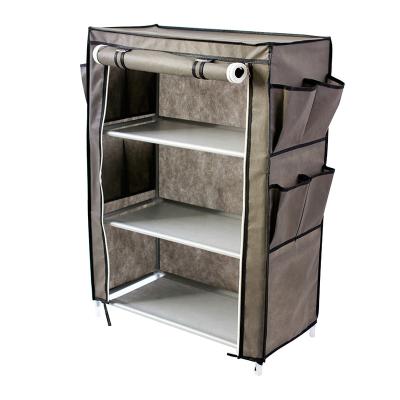 China Cheap Living Room 3-Ties Shoe Rack Organizer With High Quality Steel Pipe Shoe Cabinet for sale