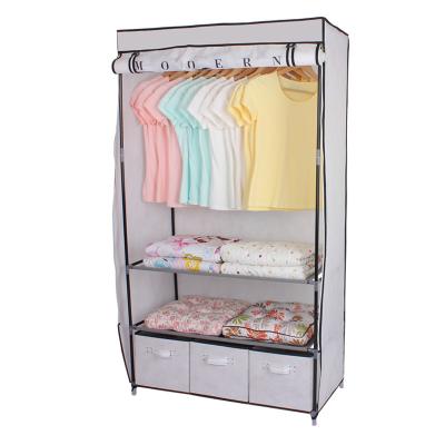 China Living Room Fabric Compact Wardrobe with Cartoon Gril Image Assemble Clothes Closet with 3 Storage Cubes for sale