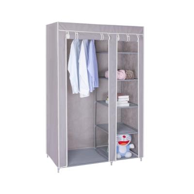 China Foldable Double Door Home Furniture Non Folding Woven Fabric Portable Wardrobe for sale