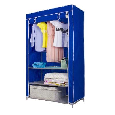 China Single Portable Wardrobe Portable Dormitory Wardrobe Cabinet Garment Clothing Rack for sale