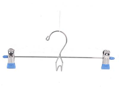 China Non Slip Multi Function Pants Hanger With Clip PVC Coated Metal Pants Hanger for sale