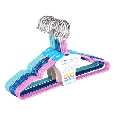 China Non-slip PVC Coated Baby Shape Hanger Metal Kids Non-Slip Coat Hanger Holder For Daily Necessities for sale