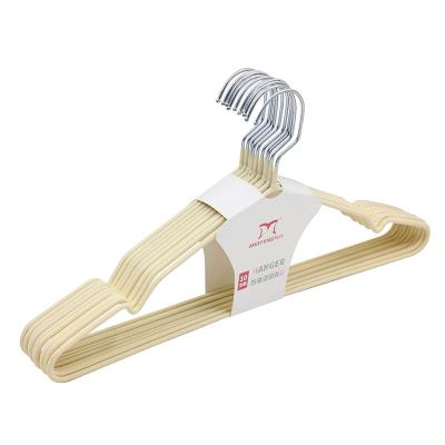 China Non Slip Factory Wholesale PVC Coated Hanger High Quality Metal Hanger For Clothes for sale