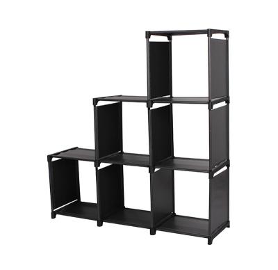 China Sustainable Portable Floor Cloth Bookcase Cubes In Racks And 6 Cloth Shelf Storage Racks for sale