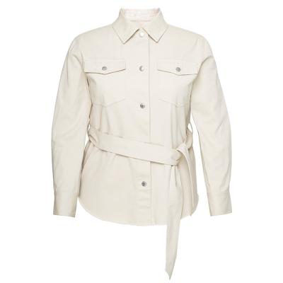 China NO--Factory Quoitas Para Mujer Shirt Collar QUICK DRY Lining Plus Size 46+ Women Cotton Twill Shorts Wind Solid Jacket With Shell Belt for sale