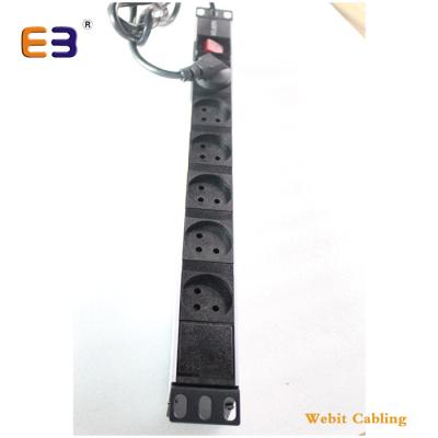 China Industrial Aluminum Shell 6 Way With 19 Inch Network Cabinets Application Israel Power Distribution Unit Switch PDU for sale