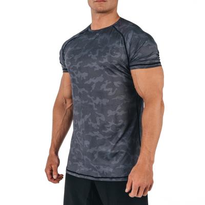 China Factory Directsale Breathable Top Selling Men Camouflage T-shirt Polyester Gym Clothing Sports Training Top Active Workout Wear for sale