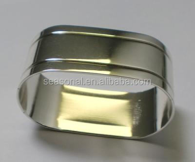 China Viable Stock Fast Delivery Flat Oval Brass Napkin Rings Wedding Decoration Gift for sale