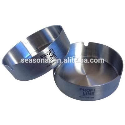 China Cheap Stackable Indoor Stainless Steel Round Diameter 10cm Stainless Steel Metal Portable Ashtray for sale