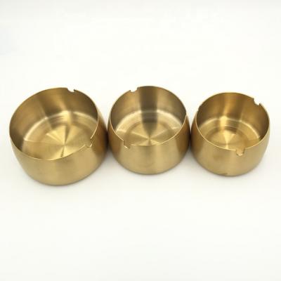 China Wholesale Large Size Stainless Steel Gold Stainless Steel Ashtray Metal Home Table Ashtray - L# for sale