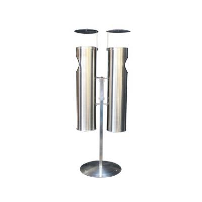 China Two Way Stainless Steel Factory Outlet Trash Can with Outdoor and Indoor Landing Ashtray Ashtray for Hotel and Shopping for sale