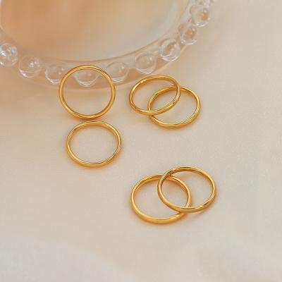 China Environmental Friendly Hot Selling Personality Stainless Steel Rings 18K Gold Plated Rings Jewelry for sale