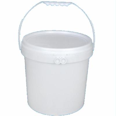 China Durable Food Grade White Refillable Small Size Round Plastic Pail Bucket With Screw Lid for sale