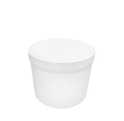 China Durable Plastic Storage Bucket Food Packaging White PP Bucket With Lid for sale