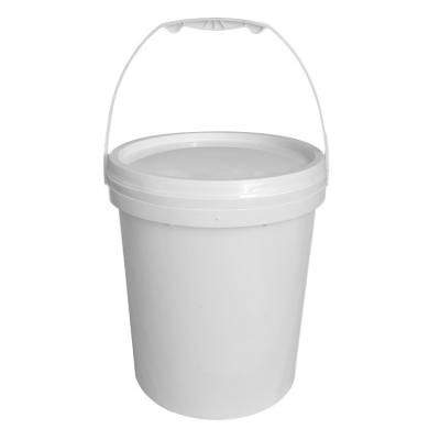 China Durable Custom Printed Round Flexible White Plastic Bucket Food Grade Bucket With Lid for sale