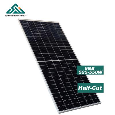 China Double Half Summit 525w 530w 540w 545w 550w Commercial Glass Cut Bifacial Solar Panel Solar Panels Solar Panel for sale