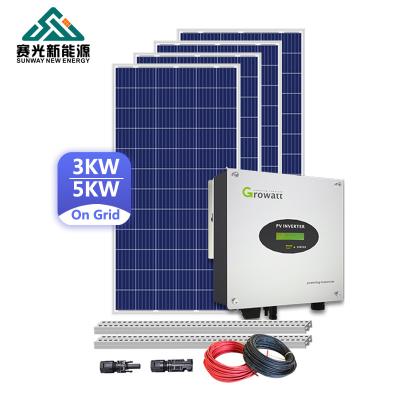 China Home design of solar PV sistem. On Grid 5Kva Solar Home Power System for sale