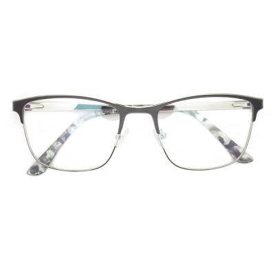 China Fashion Design Half Metal Glass Half Glass High End Custom Optical Frame Italy Logo for sale