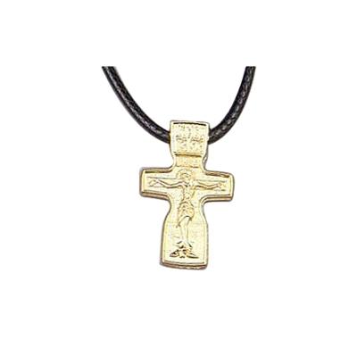 China Hot Selling Europe Stainless Steel Jesus Cross Oval Pendant Golden Necklace for sale