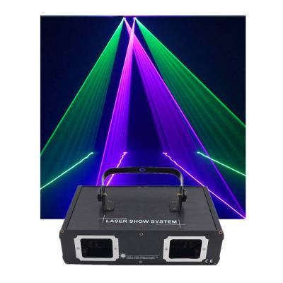 China DJ Pro Club Effect Laser Projector Head Laser Exposure 2 Dual Scanning Eyes/Heads/Holes/Tunnels/3in1 Lens RGB Full Color Laser Light for sale