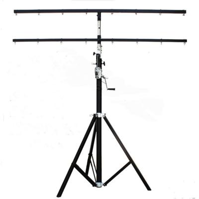 China Pro Aluminum Alloy Stage Lighting Material Single Layer / Double-Layer Winch Stand Par Led Light Stand 4M With Tripod for sale