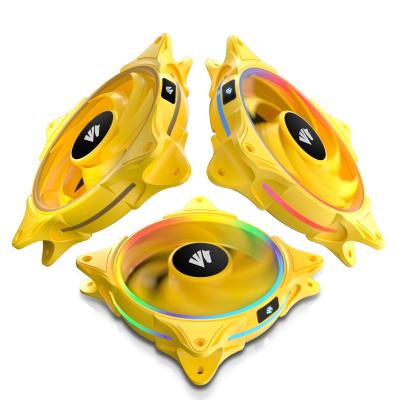 China Modern Design 5V ARGB 12V Silent High Level Fan FS-9001-5pack (RGB AsiaHorse Yellow 6PINC) for Gamer Computer for sale