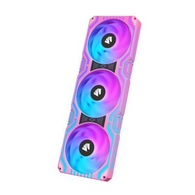 China Wholesale Custom Computer Case Pink DC 12V RGB LED 360MM Computer Case Frame Integrated Fan for sale