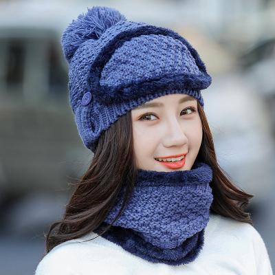 China HT-0021 2020 COMMON Fashion Sweater Wool Hats Soft Outdoor Warms Lovely Knit Beanie Cap Hats Cap For Women for sale