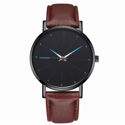 China 2020 Newest Fashion Water Resistant WJ-9910 Mens Black Leather Watch Band Quartz Wrist Men Watch for sale