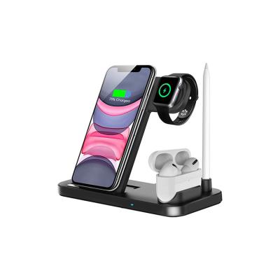 China Cell phone dropshipping products 2021 15W fast 4 in 1 QI wireless charger for phone for earphone 3 in1 wireless charging station for sale