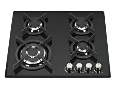 China 220V hotel certified eletronic pulse ignition precise function gas hobs with glass top for sale