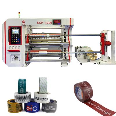 China Factory 1300mm semi-automatic rewinding machine kraft paper bopp slitter strip slitting rewinding machine with 500m/min for sale