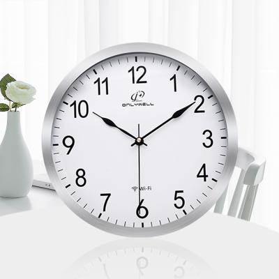 China Analog Aluminum Clock Controller WIFI 12 Inch Wall Clock Smart Home Clock Radio for sale