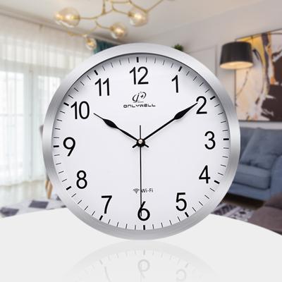 China Wholesale cheap price radio custom design 12 inch wall clock aluminum wifi smart analog clock for sale