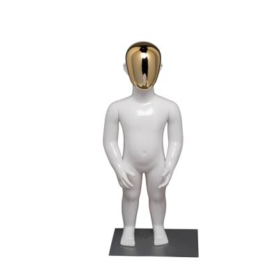 China Facial Gold Plated Abstract Head Children Plus Size Clothing Dummy Display Mannequin Model for sale