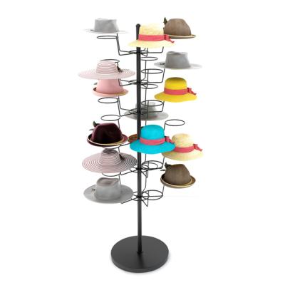 China Factory direct floor-to-ceiling hat display rack women's wear for children's mothers and infants with multi-layer gold hat hanging rack for sale