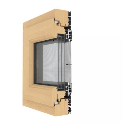 China Customized Modern Design Heat Insulation Energy Saving Aluminum Clad Wood Windows for sale