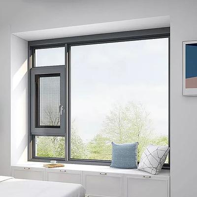 China Modern 90 mm European Style Simple Design Extremely Austere Aluminum Heat Insulation Tilt And Turn Window for sale