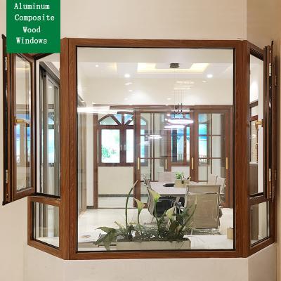 China Modern OEM Service Hurricane Proof Waterproof Pine Aluminum Casement Window for sale