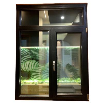 China Heat Insulation Water Proof 86 Mm Customized Design Aluminum Clad Casement Window Pine Wood Windows With Security Screen for sale