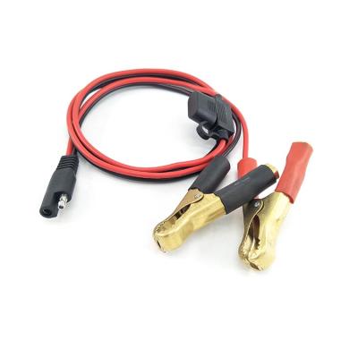 China Power Station 12V Battery Copper Clip To SAE Extension Battery Cable With Fuse for sale