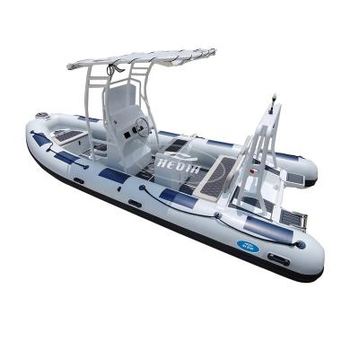 China Special design available on your request fashion 19ft hypalon orca boat luxury french rib inflatable boat aluminum hull rib580 for 10 person for sale