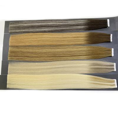 China Remy Tape Hair Extensions Double Drawn Silky Straight Colors All No Tangle Tape In The Hair for sale