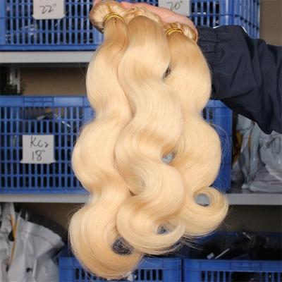 China Top Quality Blonde Body Wave Grade 12A Long Lifespan #613 Color Hair Bundle for sale