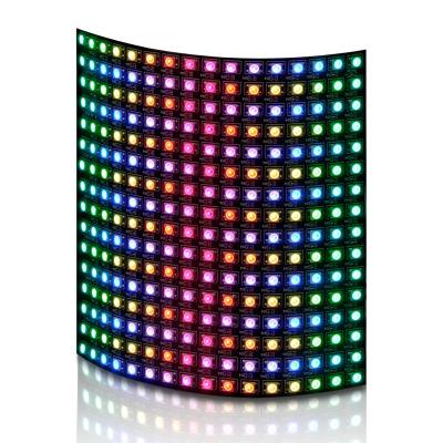 China RGB LED Matrix Panel 16x16 256 Pixels Full Color Flexible Programmable LED Display Works with Raspberry Pi or Arduino 16x16x0.2cm for sale