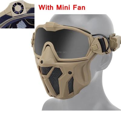 China TPU Fog Tactical Mask With Dismountable Fan Shooting Training Cs Wargame Mask Goggles Set Up Game Sports Mask for sale