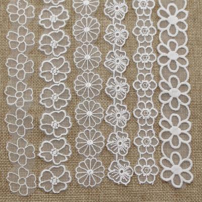 China Wholesale Viable Manufacturer Mesh Embroidery Lace Eugen Yarn Lace DIY Women Lace Up Wedding Dress Accessories for sale